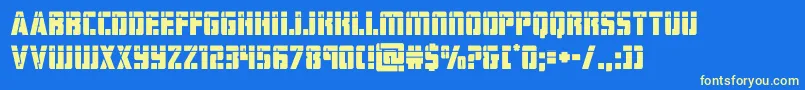 Fonte hardsciencelaser – fontes amarelas em um fundo azul