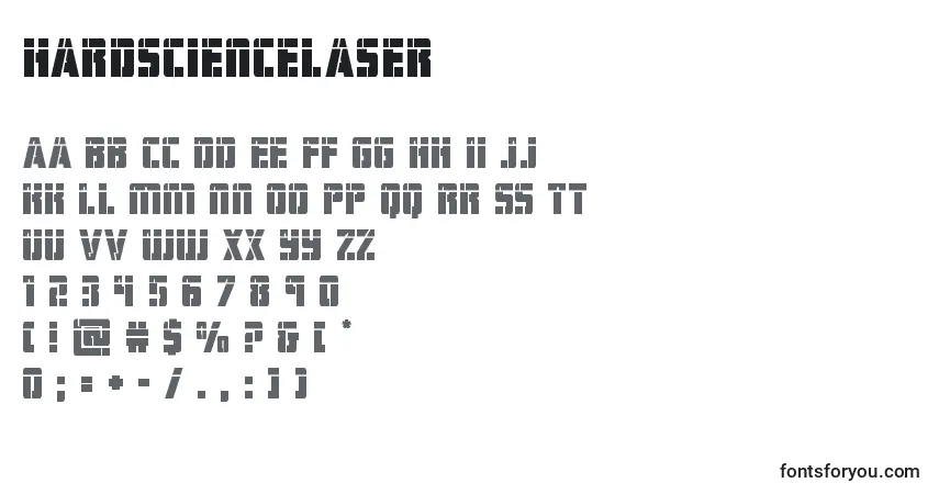 Шрифт Hardsciencelaser (129085) – алфавит, цифры, специальные символы