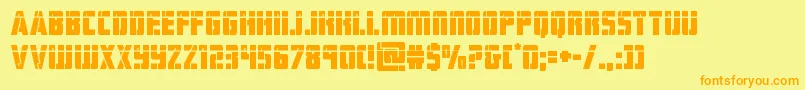 hardsciencelaserフォントについての詳細 フォントhardsciencelaser – オレンジの文字が黄色の背景にあります。