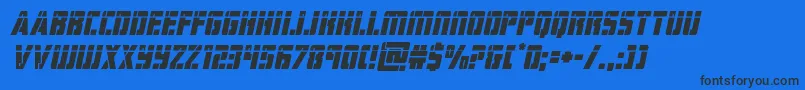 hardsciencelaserital Font – Black Fonts on Blue Background