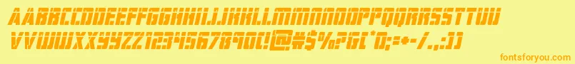 hardsciencelaserital Font – Orange Fonts on Yellow Background