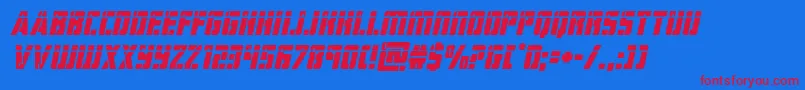 hardsciencelaserital Font – Red Fonts on Blue Background