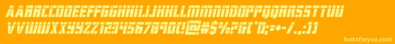 hardsciencelaserital Font – Yellow Fonts on Orange Background