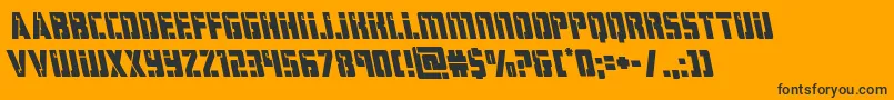 hardscienceleft-Schriftart – Schwarze Schriften auf orangefarbenem Hintergrund