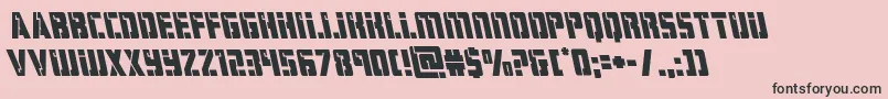 hardscienceleft-fontti – mustat fontit vaaleanpunaisella taustalla