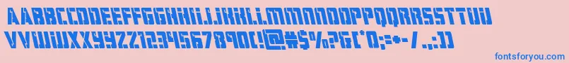 フォントhardscienceleft – ピンクの背景に青い文字