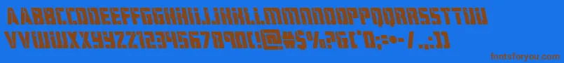 hardscienceleft Font – Brown Fonts on Blue Background