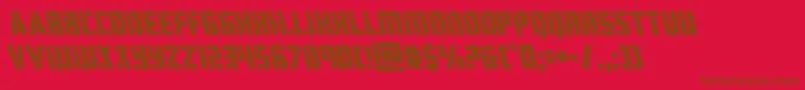 フォントhardscienceleft – 赤い背景に茶色の文字