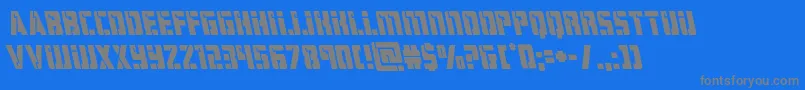 フォントhardscienceleft – 青い背景に灰色の文字