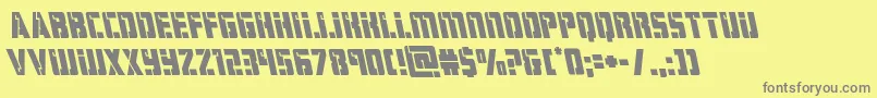 フォントhardscienceleft – 黄色の背景に灰色の文字