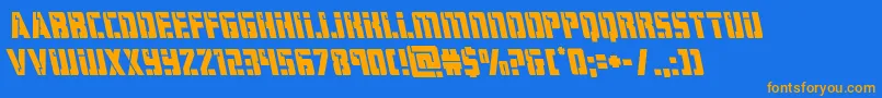 Шрифт hardscienceleft – оранжевые шрифты на синем фоне