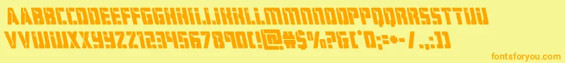 Czcionka hardscienceleft – pomarańczowe czcionki na żółtym tle