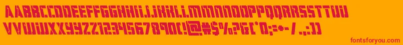 Fonte hardscienceleft – fontes vermelhas em um fundo laranja