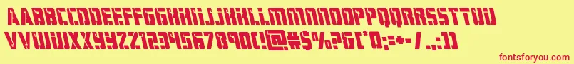 hardscienceleft Font – Red Fonts on Yellow Background