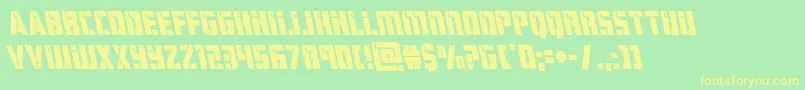 hardscienceleft-fontti – keltaiset fontit vihreällä taustalla