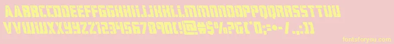 hardscienceleft-Schriftart – Gelbe Schriften auf rosa Hintergrund