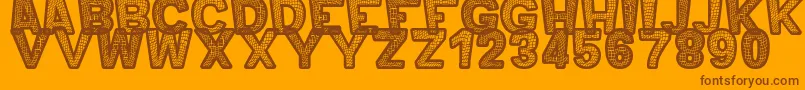 Fonte MeroOrnadTfb – fontes marrons em um fundo laranja