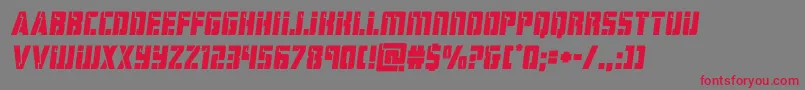 フォントhardsciencesemital – 赤い文字の灰色の背景