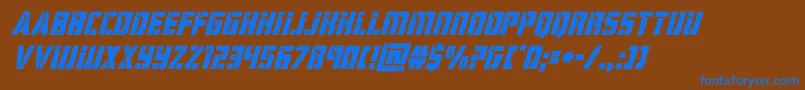 hardsciencesuperital Font – Blue Fonts on Brown Background