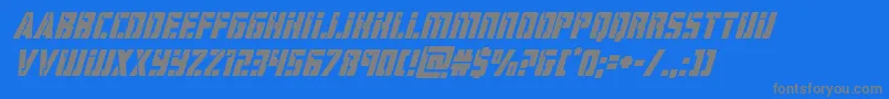 hardsciencesuperital Font – Gray Fonts on Blue Background