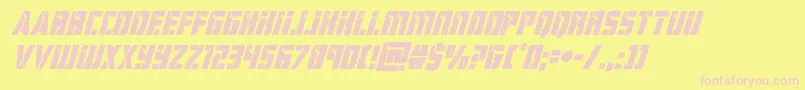 hardsciencesuperital Font – Pink Fonts on Yellow Background