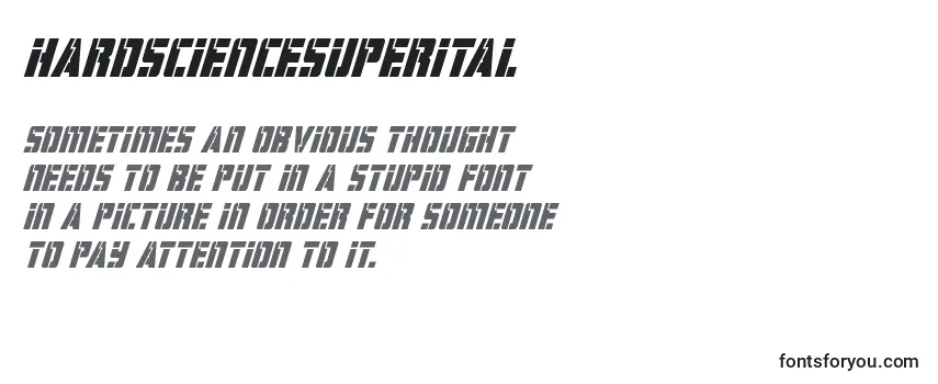 Review of the Hardsciencesuperital (129093) Font