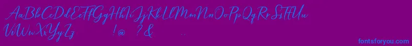 Hardwired Script Free-Schriftart – Blaue Schriften auf violettem Hintergrund