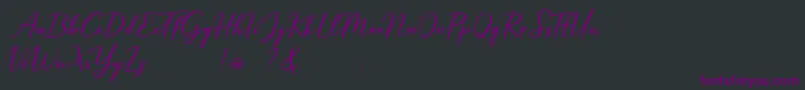 Czcionka Hardwired Script Free – fioletowe czcionki na czarnym tle