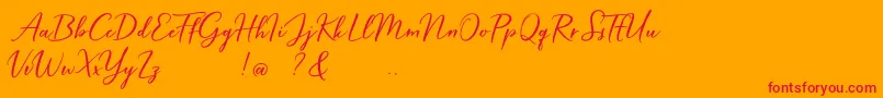 Hardwired Script Free Font – Red Fonts on Orange Background