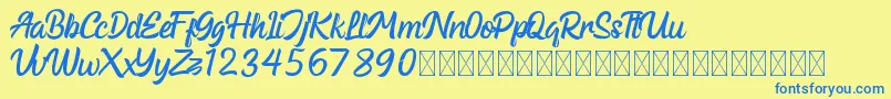 HardworkFree Font – Blue Fonts on Yellow Background