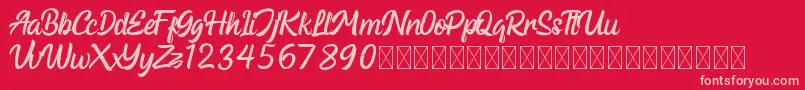 Fonte HardworkFree – fontes rosa em um fundo vermelho
