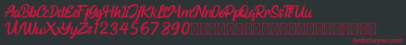 HardworkFree Font – Red Fonts on Black Background