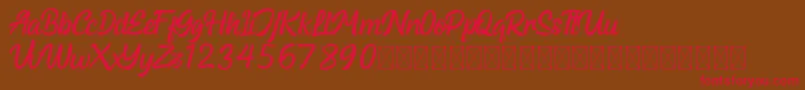 HardworkFree Font – Red Fonts on Brown Background