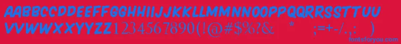 HARGENA Font – Blue Fonts on Red Background