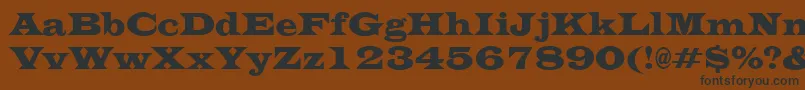 フォントEvitacondensedRegular – 黒い文字が茶色の背景にあります