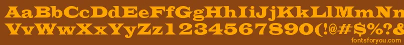 EvitacondensedRegular Font – Orange Fonts on Brown Background