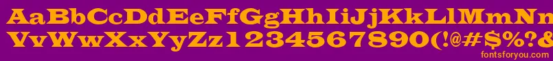 EvitacondensedRegular Font – Orange Fonts on Purple Background