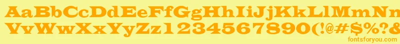 EvitacondensedRegular Font – Orange Fonts on Yellow Background