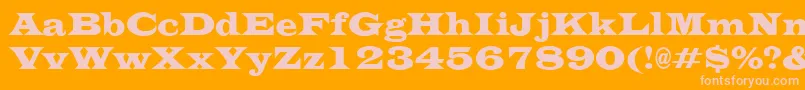 Шрифт EvitacondensedRegular – розовые шрифты на оранжевом фоне