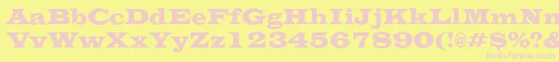 EvitacondensedRegular Font – Pink Fonts on Yellow Background