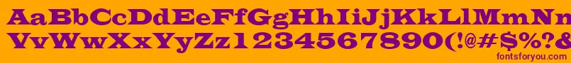 EvitacondensedRegular Font – Purple Fonts on Orange Background