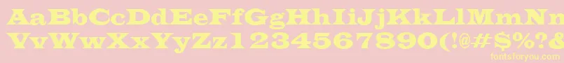 EvitacondensedRegular Font – Yellow Fonts on Pink Background