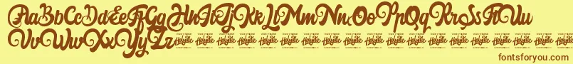 Harilly Aleya Font – Brown Fonts on Yellow Background