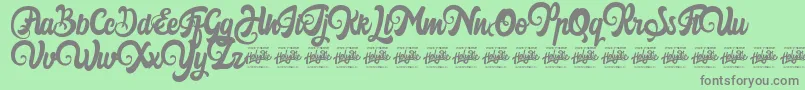Harilly Aleya-Schriftart – Graue Schriften auf grünem Hintergrund