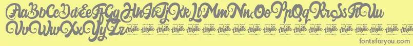 Harilly Aleya Font – Gray Fonts on Yellow Background