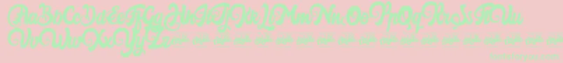 Harilly Aleya Font – Green Fonts on Pink Background