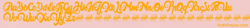 Harilly Aleya Font – Orange Fonts on Pink Background