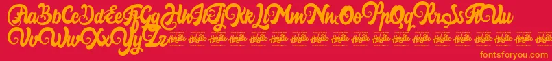 Harilly Aleya Font – Orange Fonts on Red Background