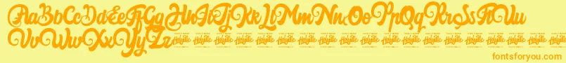 Harilly Aleya Font – Orange Fonts on Yellow Background