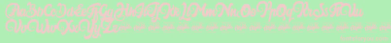 Шрифт Harilly Aleya – розовые шрифты на зелёном фоне